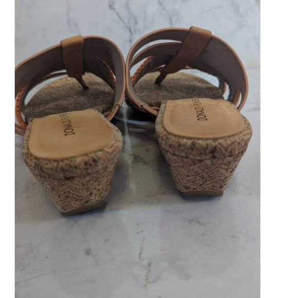 Donald Pliner Dara sandals multi color strappy cork wedge size 6.5M - Picture 4 of 8